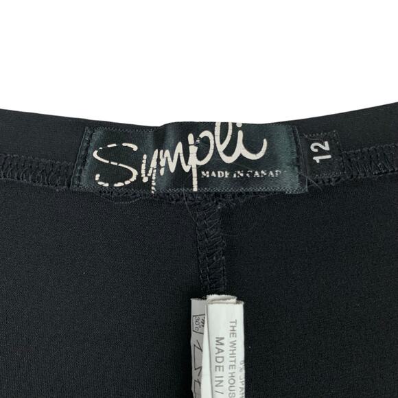 Sympli Pants Black Pull On High Rise Stretchy Straight Leg Women's 12 - Picture 6 of 6
